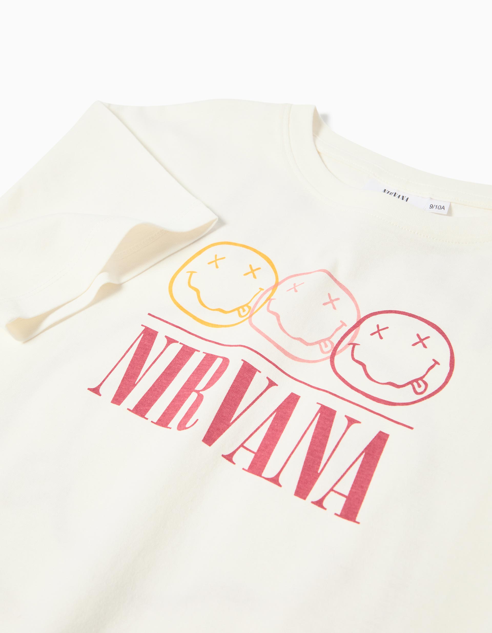 T-shirt 'Nirvana', Menina, Branco