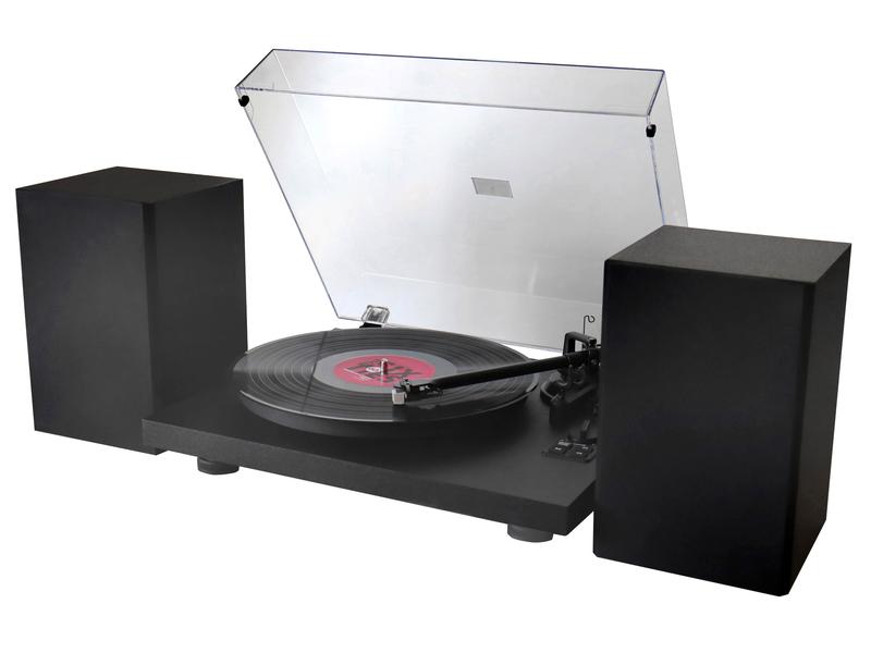 soundmaster Plattenspieler mit Bluetooth PL711SW Schwarz Plattenspieler mit Bluetooth und 2-Wege-Bassreflex-Lautsprecher