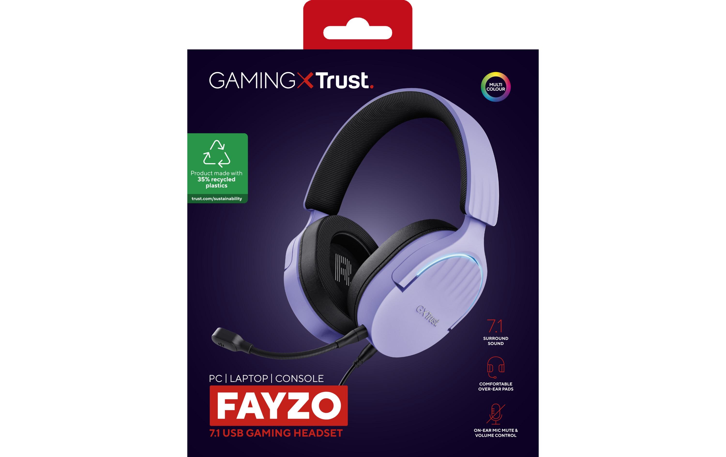 Headset GXT 490 FAYZO Schwarz/ViolettLeistungsstarkes ohrumschliessendes 7.1 USB-Gaming-Headset für ein immersives Gaming-Erlebnis