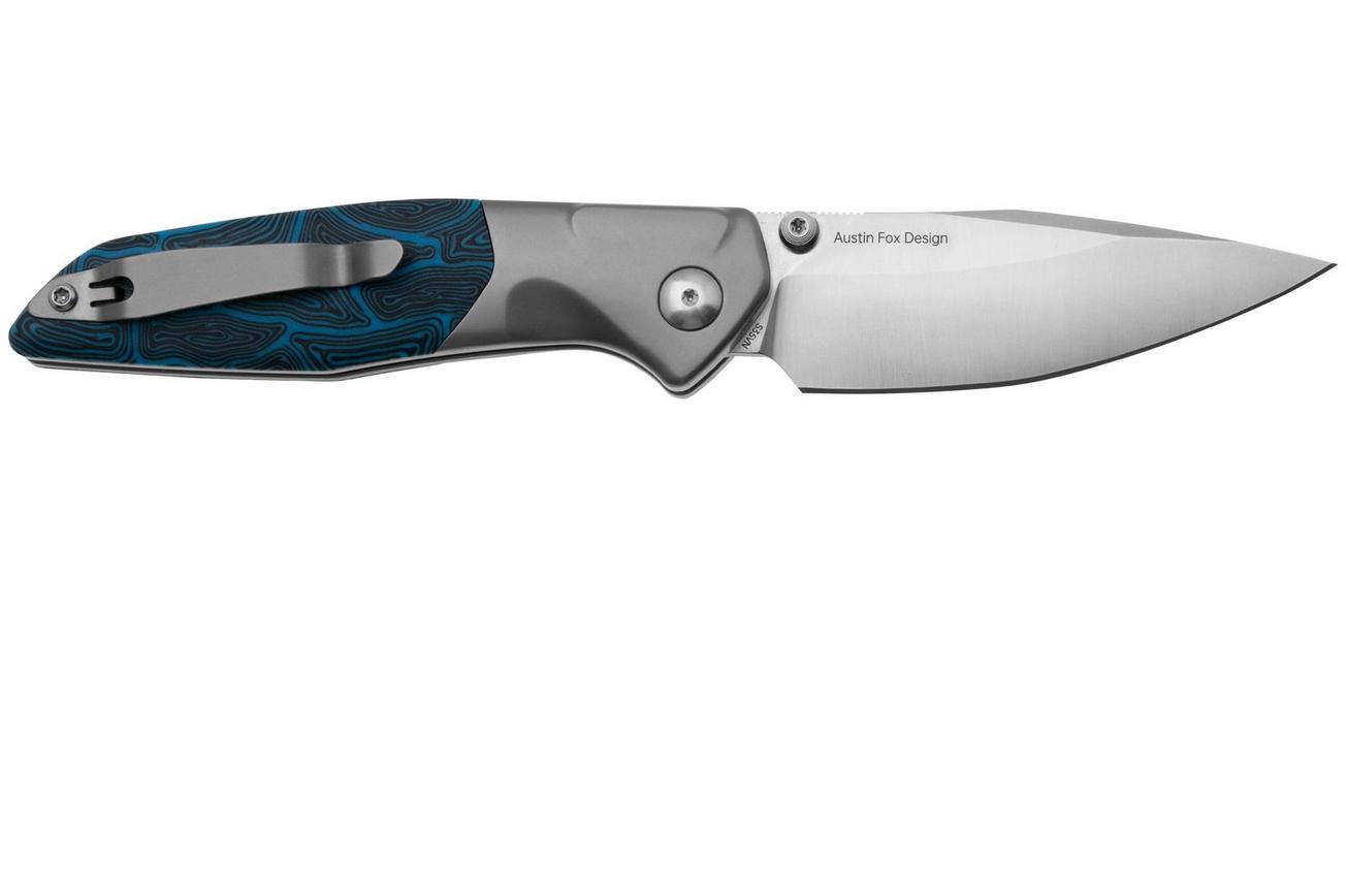 Real Steel Hoeft 7901DB Satin S35VN, Blue G-Mascus zakmes, Austin Fox design