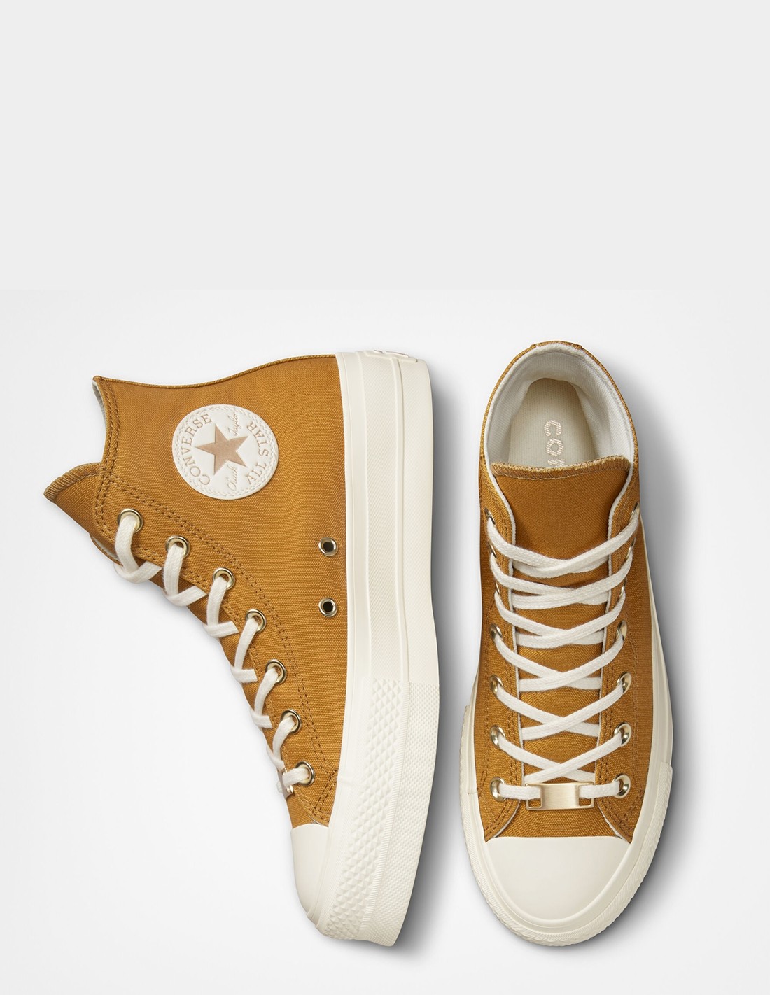 converse sneakers compensées montantes femme ctas lift hi miel