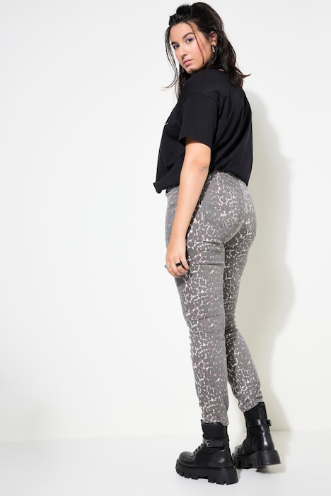 Skinny-Jeans, High Waist, Leo-Print, 5-Pocket