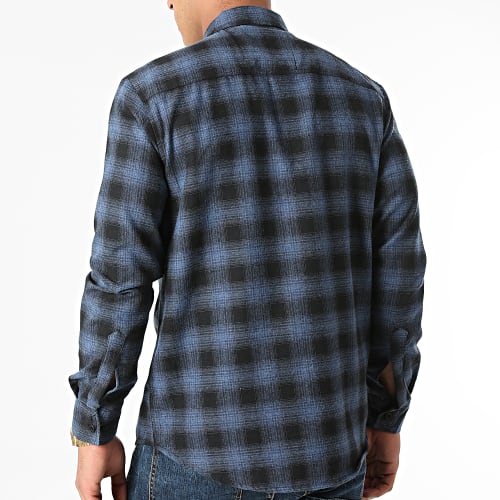 Chemise Manches Longues A Carreaux Quenette Bleu Noir