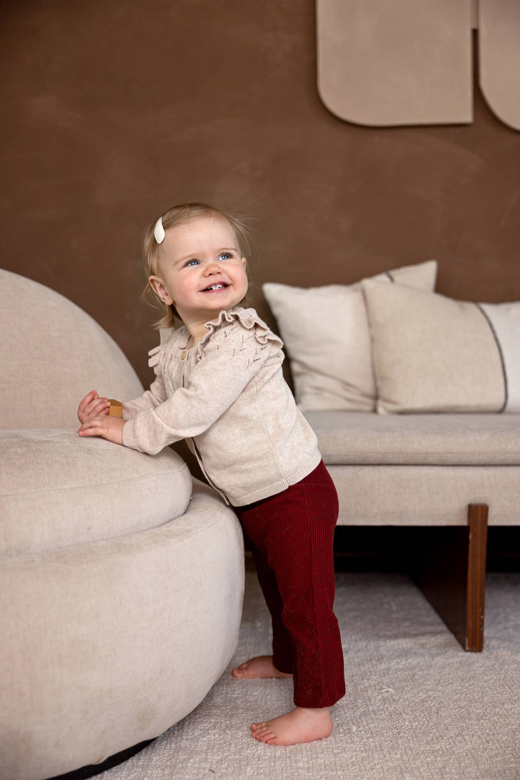 Dirkje fijngebreid vest beige