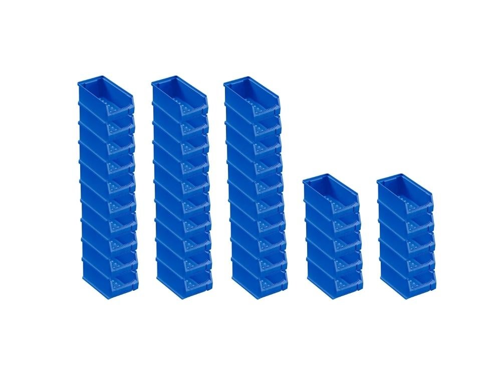 PROREGAL Super Saver Set 40x Blauwe Opbergdoos 2,0 HxBxD 7,5 x 10 x 17,5 cm 0,8 Liter Opbergcontainer