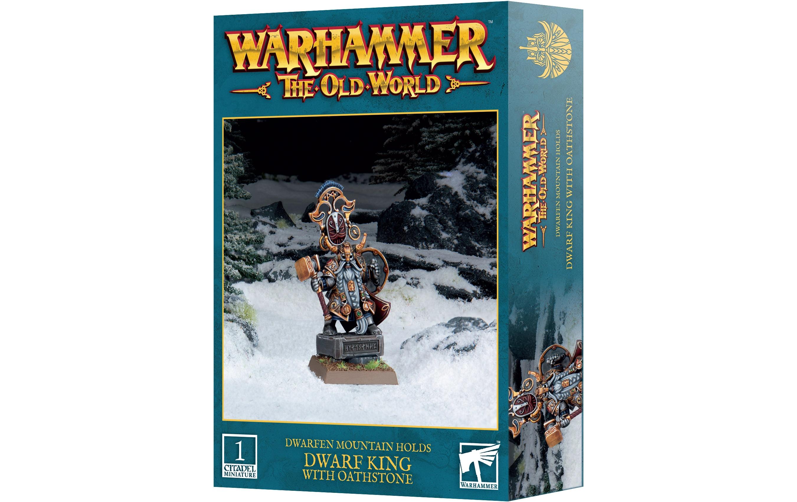 Figur Warhammer The old World D/H: Dwarf King With OathstoneWarhammer The old World Dwarfen Holds: Dwarf King With Oathstone Bausatz