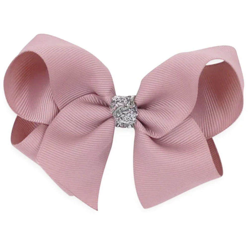 Køb Bow's by Stær Klassisk Sløjfe - Antique Rose/Sølv Glitter - 10 cm