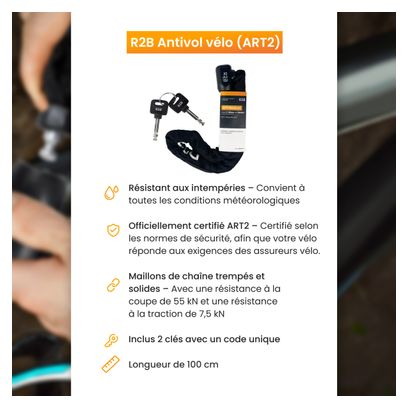 Cadenas pour vélos électriques et vélos - Cadenas pour vélo avec deux clés