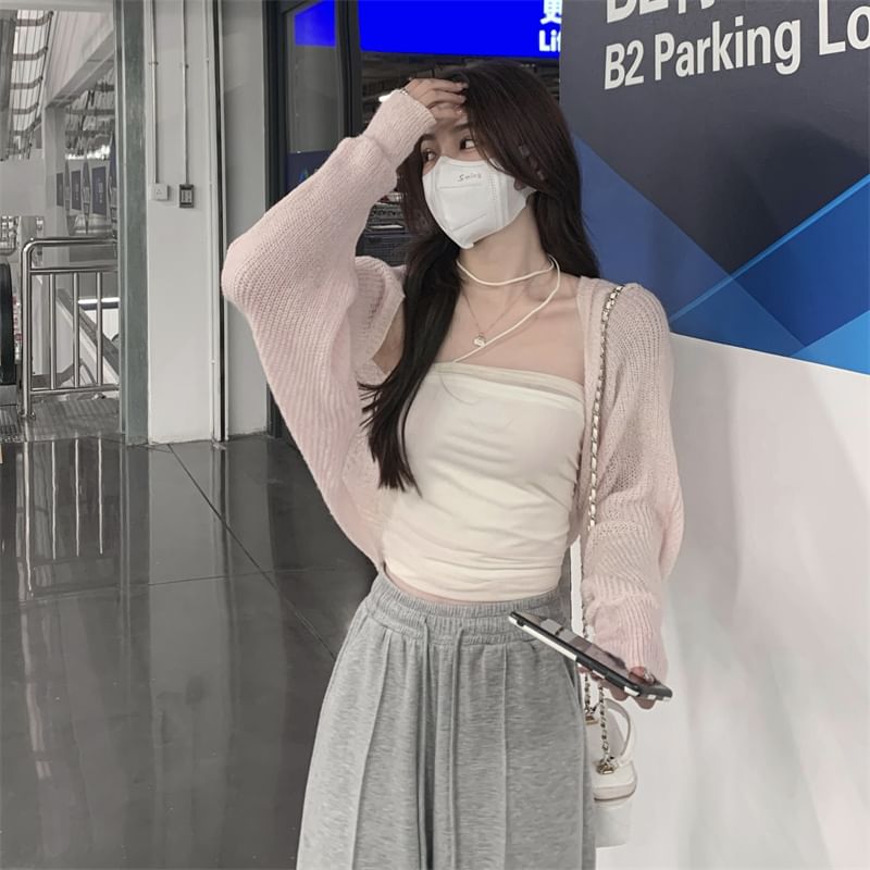 Shinsei - Effen Tube Top / Cardigan