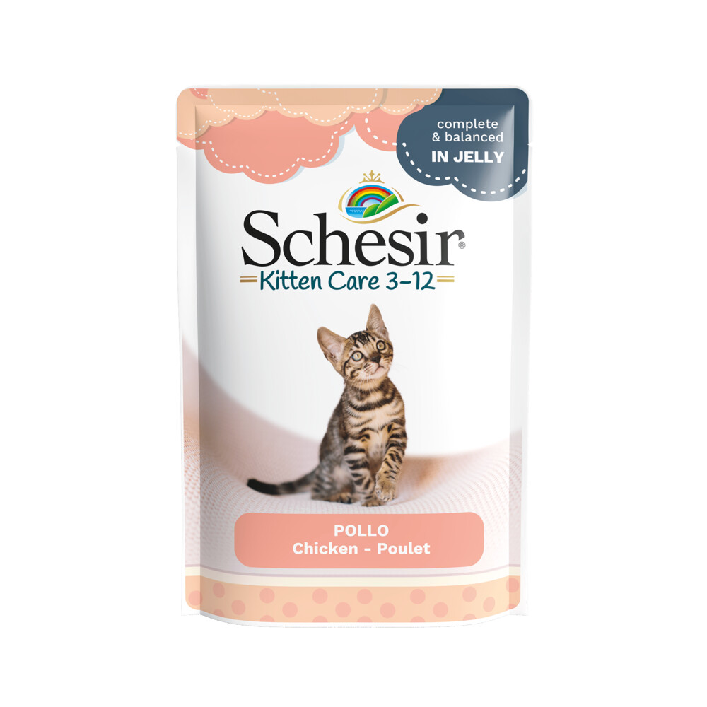 Schesir Kattenvoer Kitten 3-12Kip in Gelei85 gr