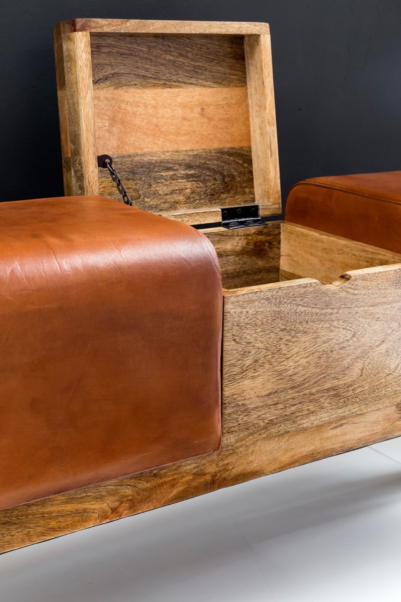 Sitzbank - braun - Mango massiv - 120 cm