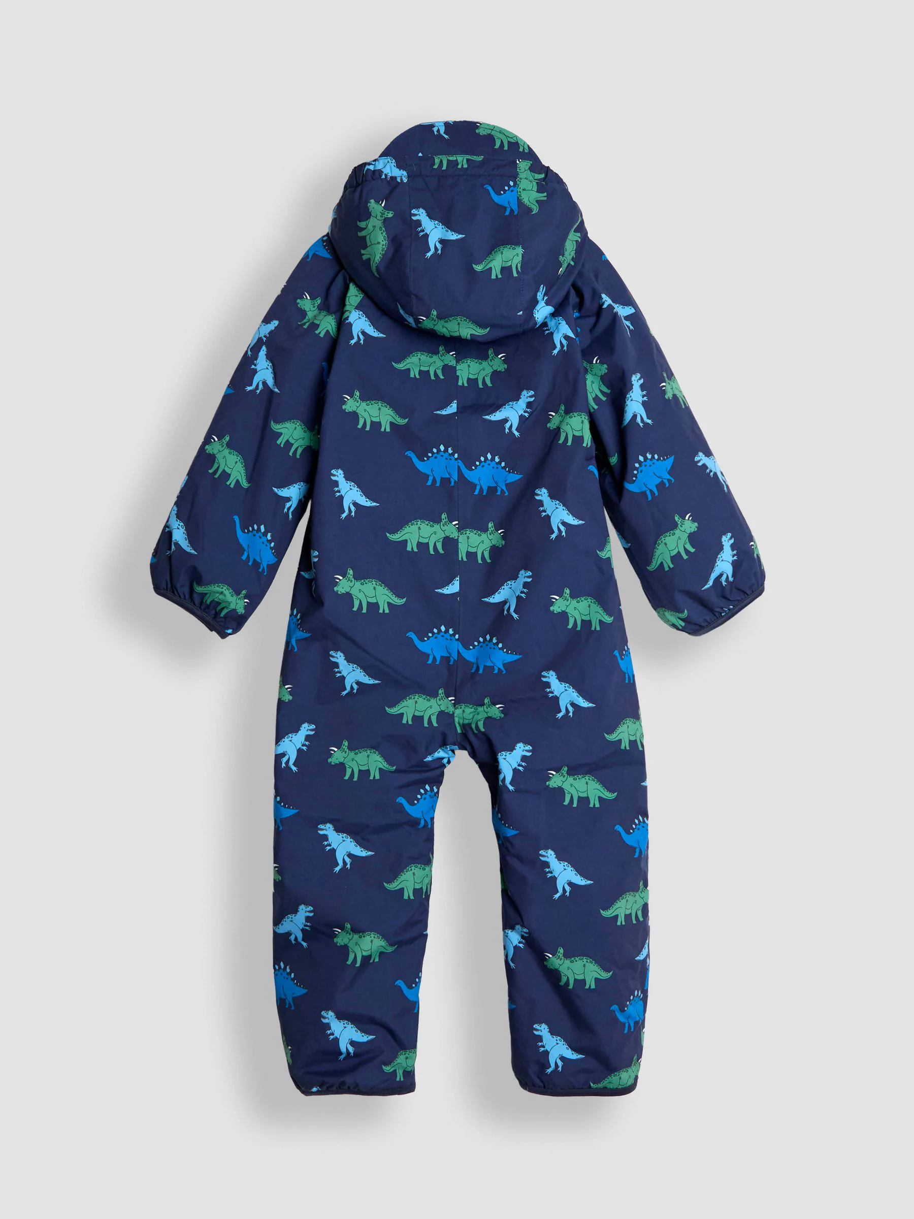 Marineblauw met dinosaurus - JoJo Maman Bébé - Waterdicht regenpak met fleecevoering