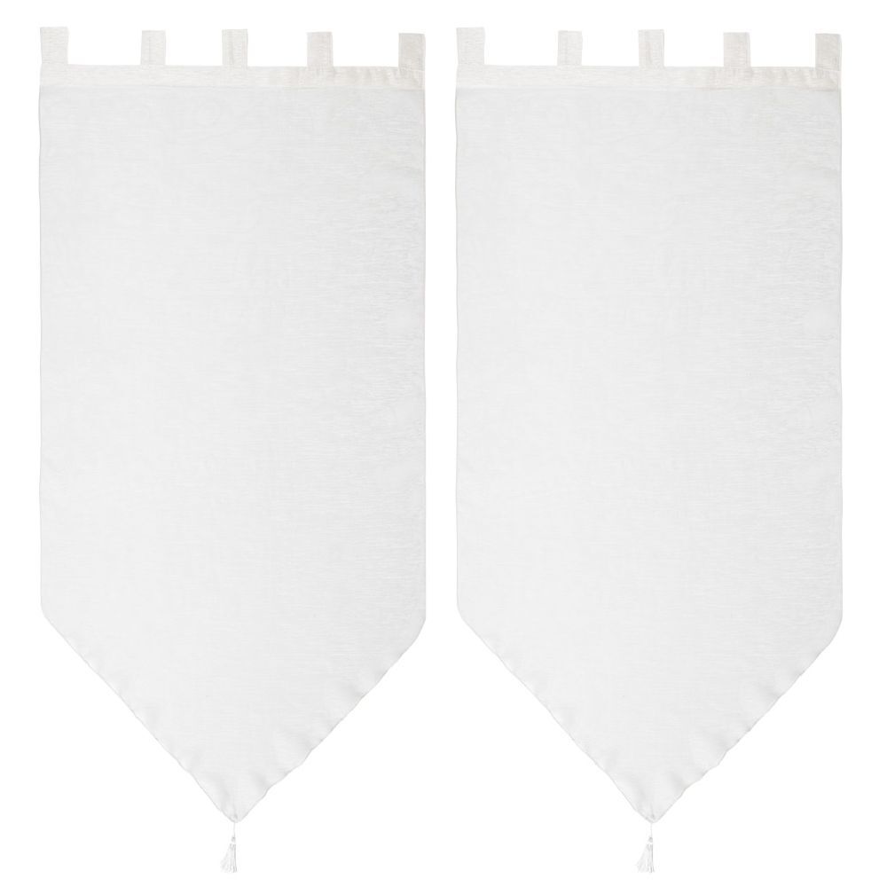 Vitrage uni blanc 60x90cm x2