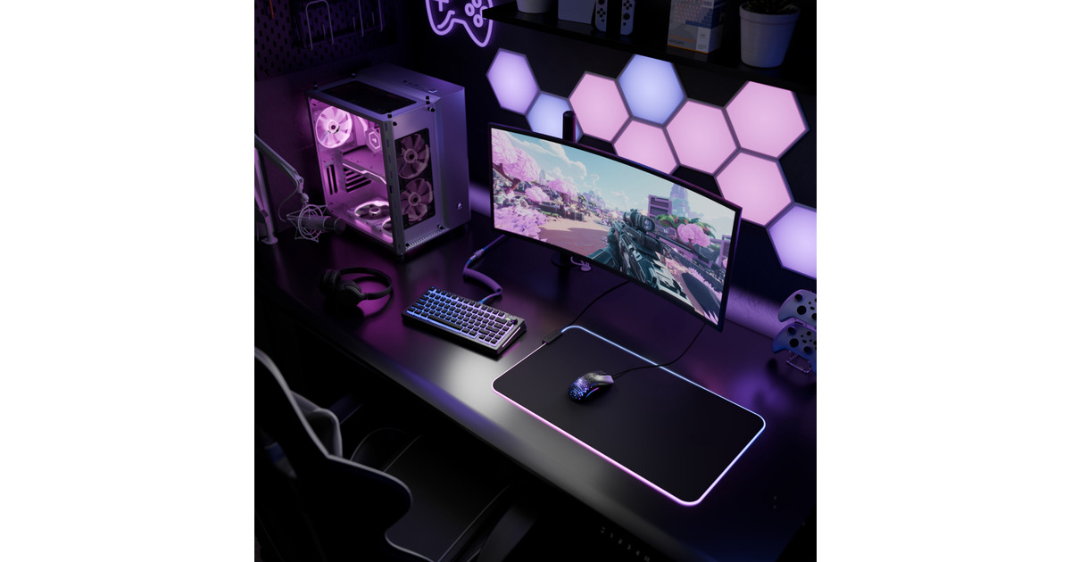 GloriousGMP 2 GLED - XL verlengd gaming muismat  (Zwart, RGB)