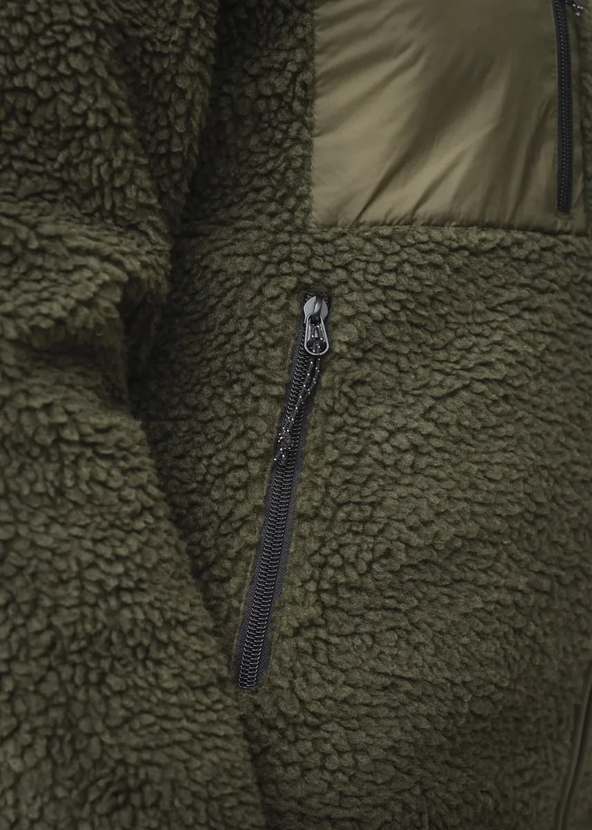Heat Experience Unisex HeatX Heated Pile Fleece Olive Green