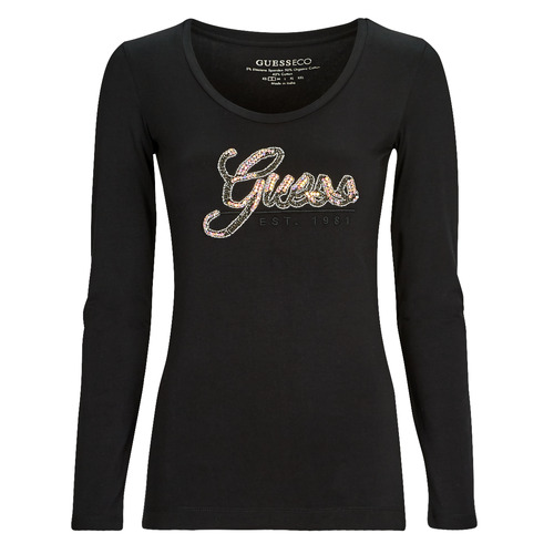 Guess - LS SN GUESS SCRIPT TEE - Noir
