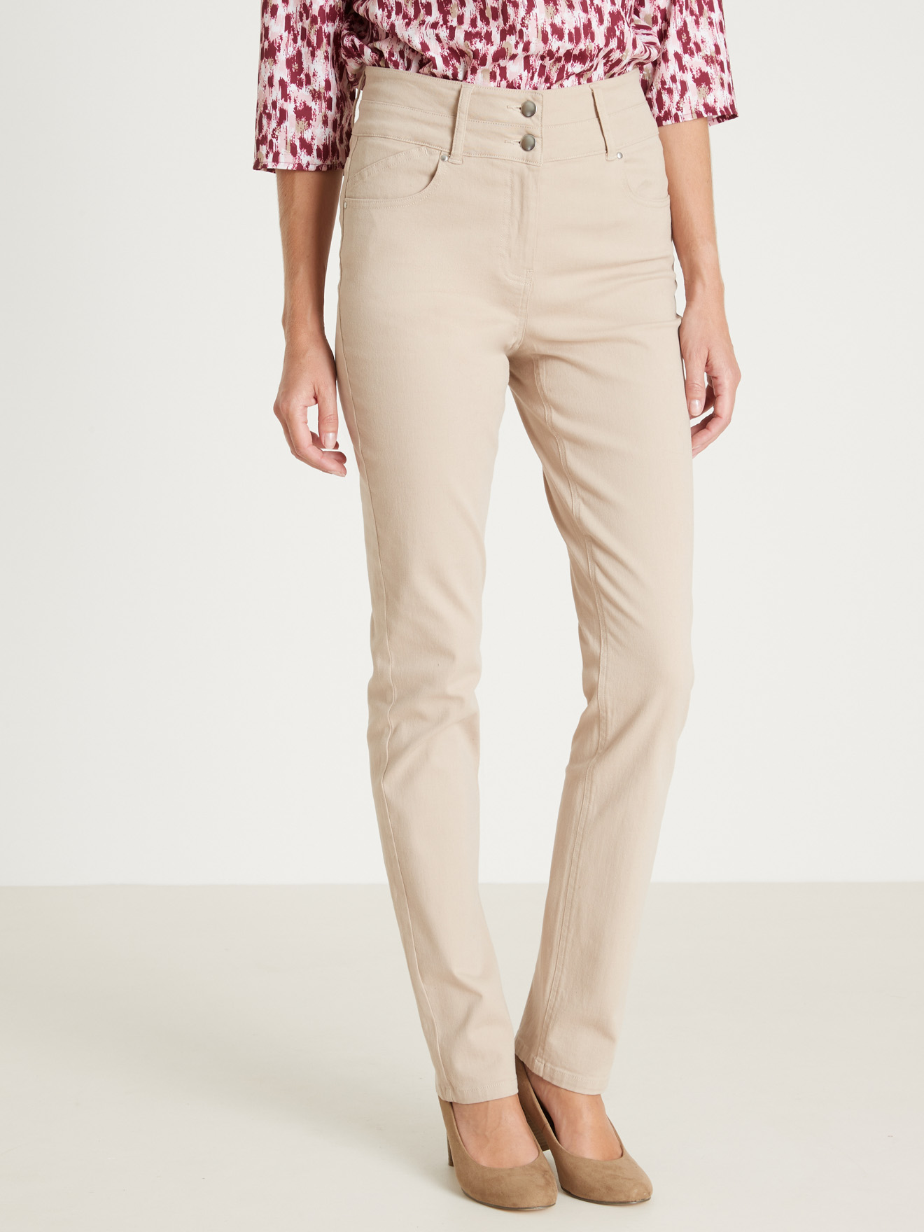 Pantalon taille haute coupe droite