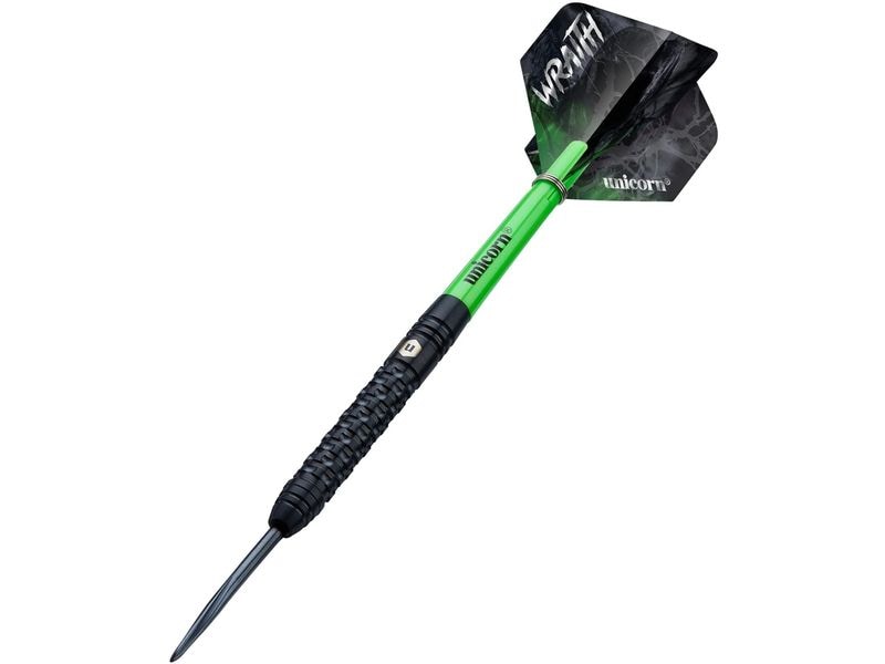 Unicorn Dartpfeile Wraith 21G 3er-Pack, Grün/Schwarz Dartpfeile mit Stahlspitzen