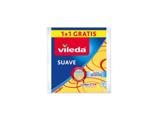 VILEDA - Seau + Balai Lot de 2 chiffons doux microfibres dont 1 gratuit