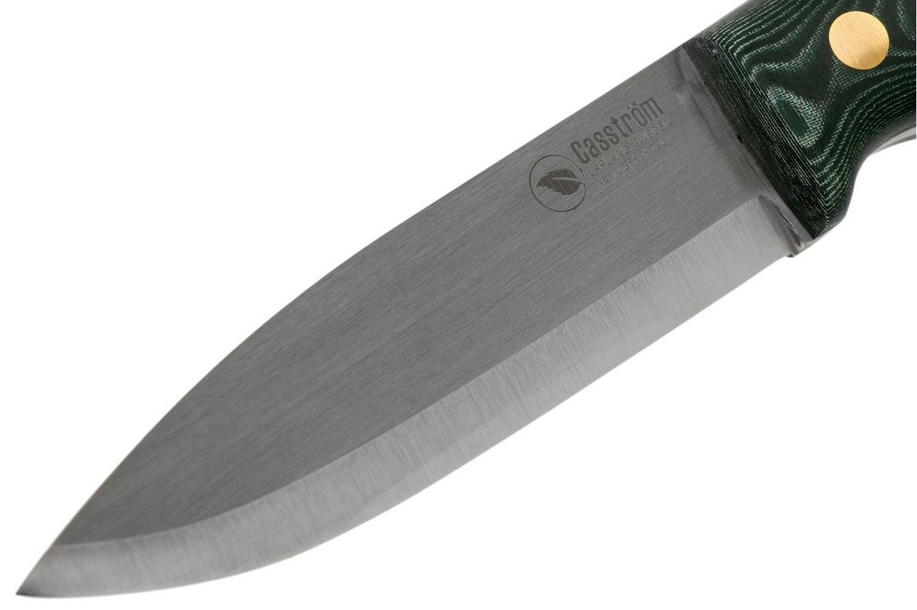 Casström No. 10 Swedish Forest Knife Green Micarta, K720 Scandi Grind 13123 met firesteel
