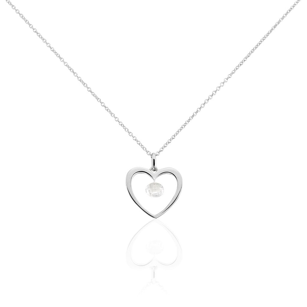 Collier Argent Blanc Armo Oxydes De Zirconium