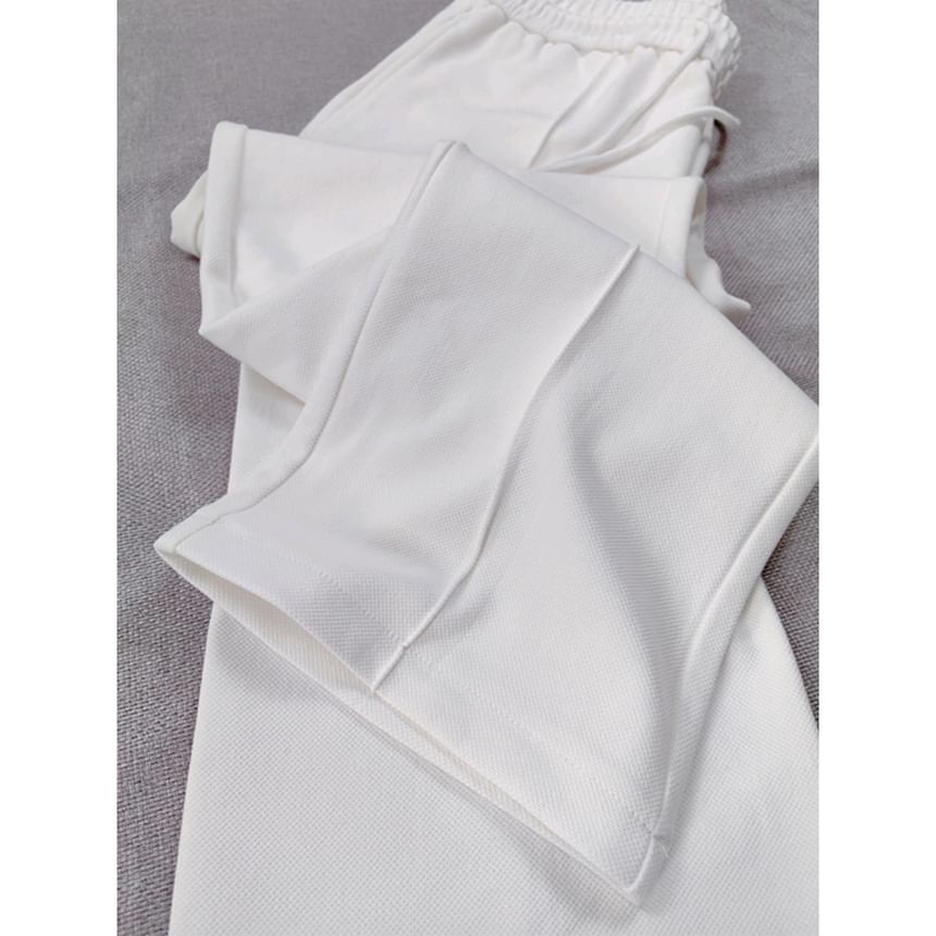 Nightbell - Mid Rise Plain Straight Leg Broek