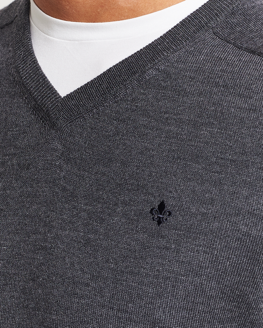 Morris Merino V-neck Grey