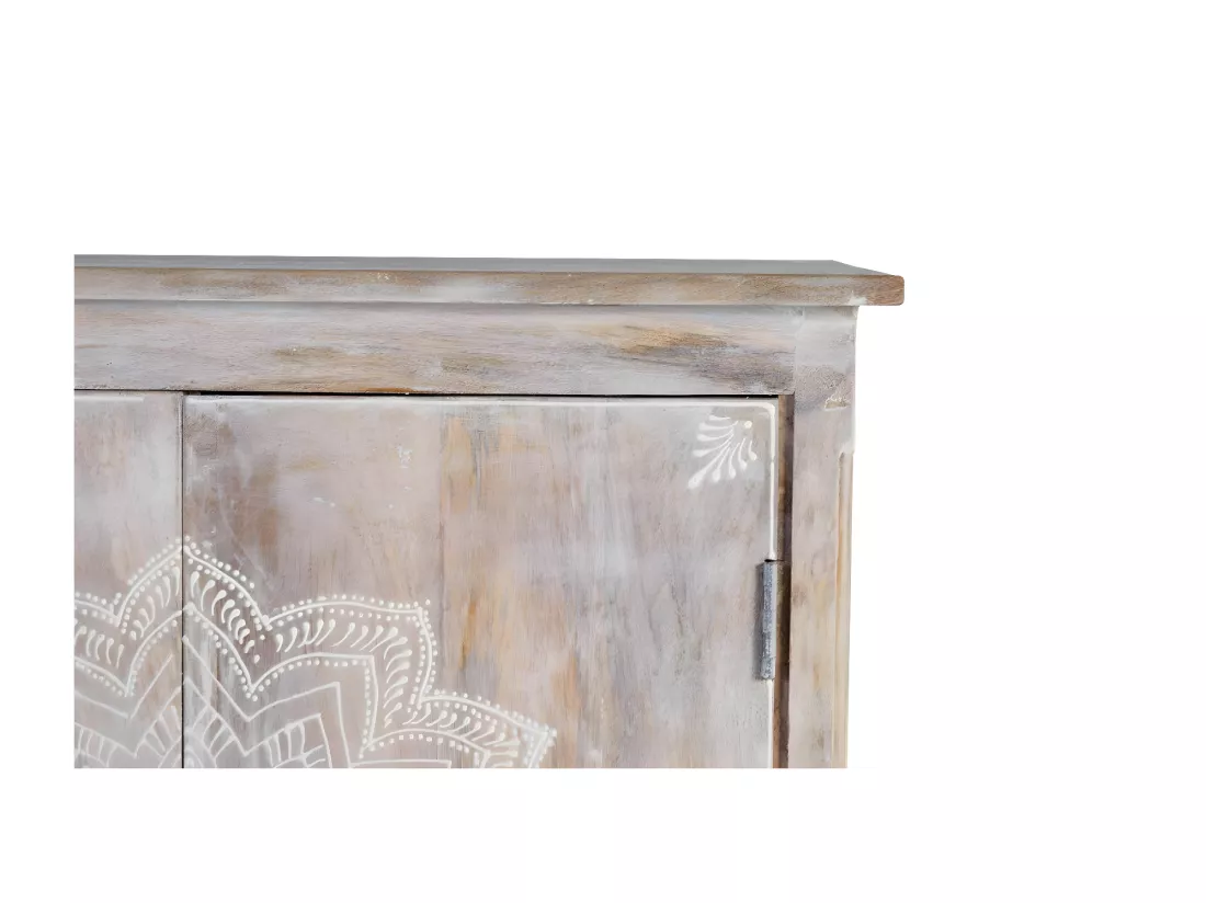 Meuble bar en manguier blanc vieilli Blanco.Giner y Colomer.90x40x80