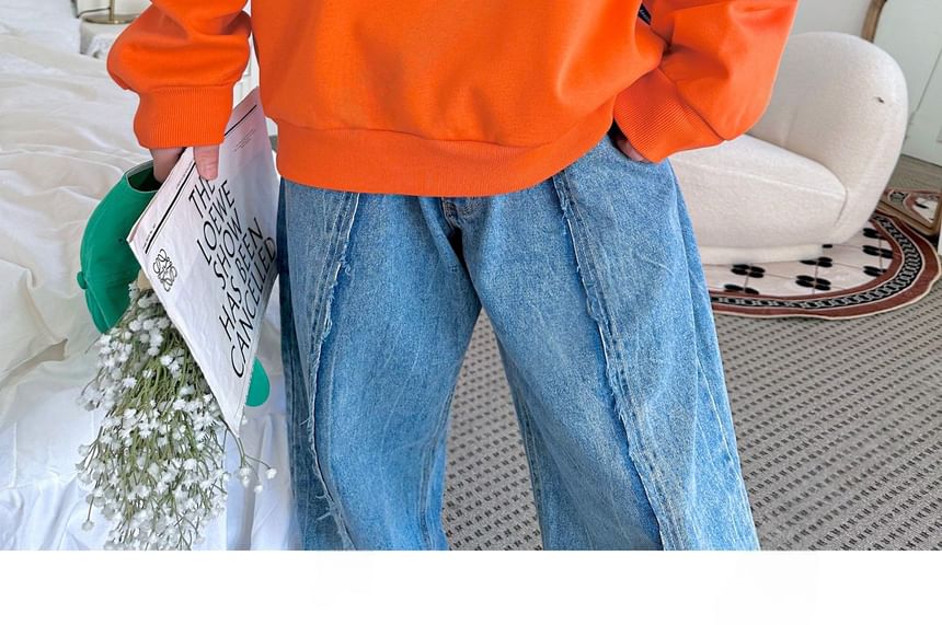 SeoulPop - Sweatshirt met losse pasvorm en letters