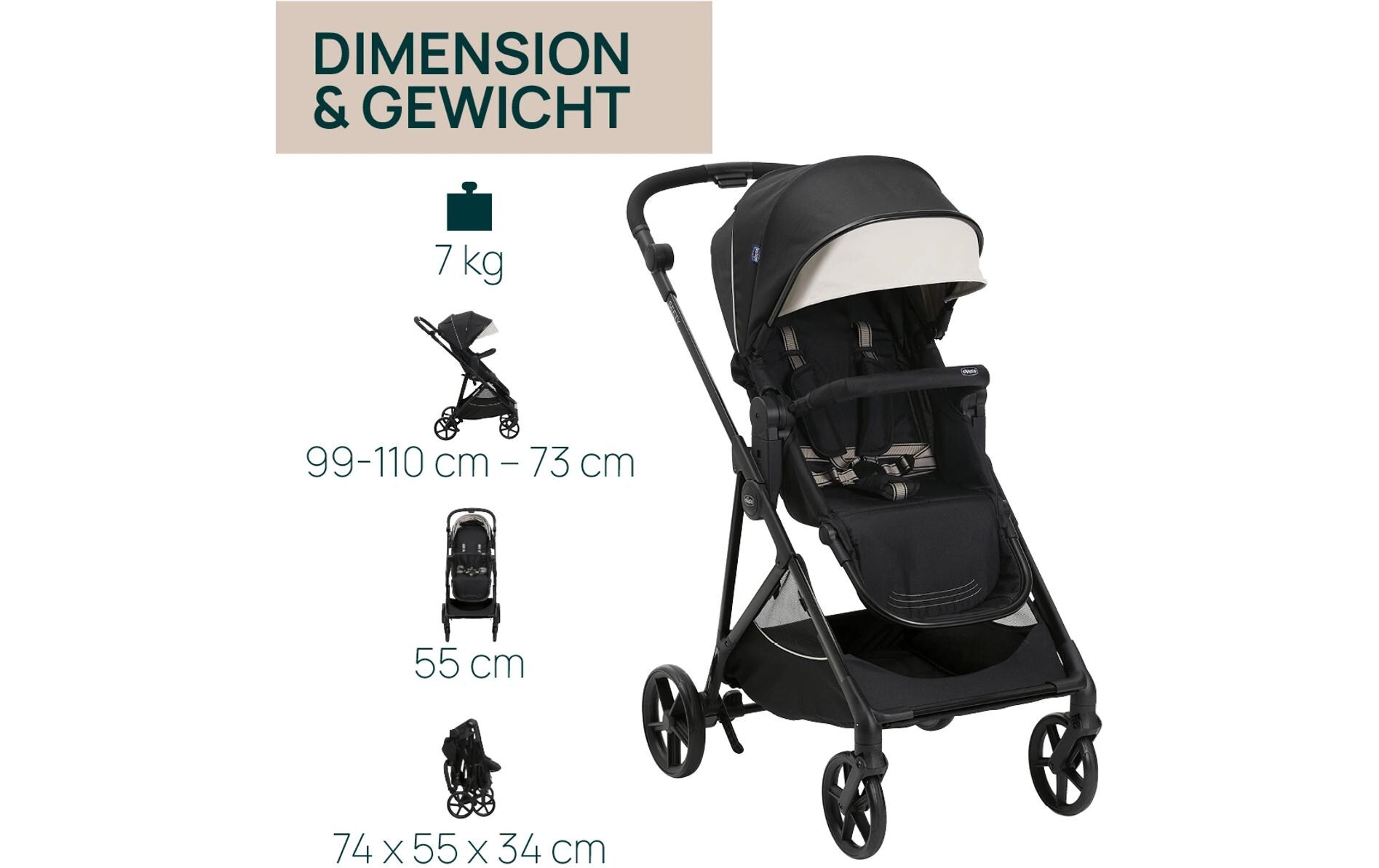 Kinderwagenset Trio Seety Etna black<br>Leichtes und flexibles 3-in-1 Kinderwagenset für Stadtleben und Mobilität