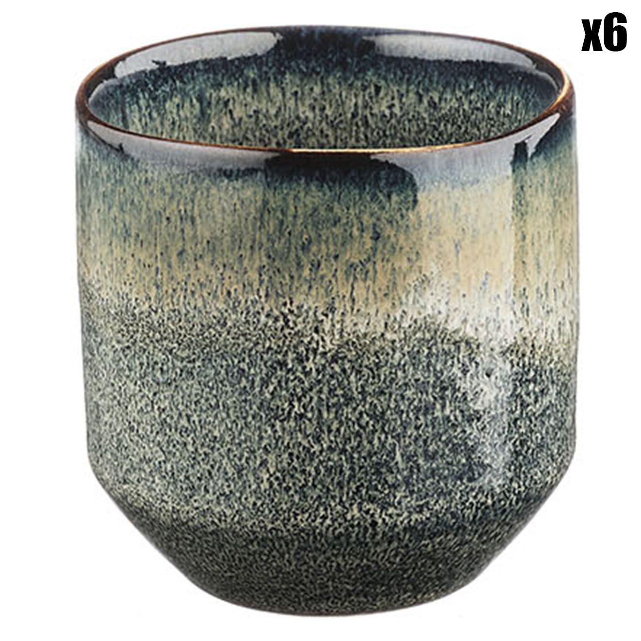 Bjorn 6 Tasses Genesis bleu/gris kaki - 15 cl