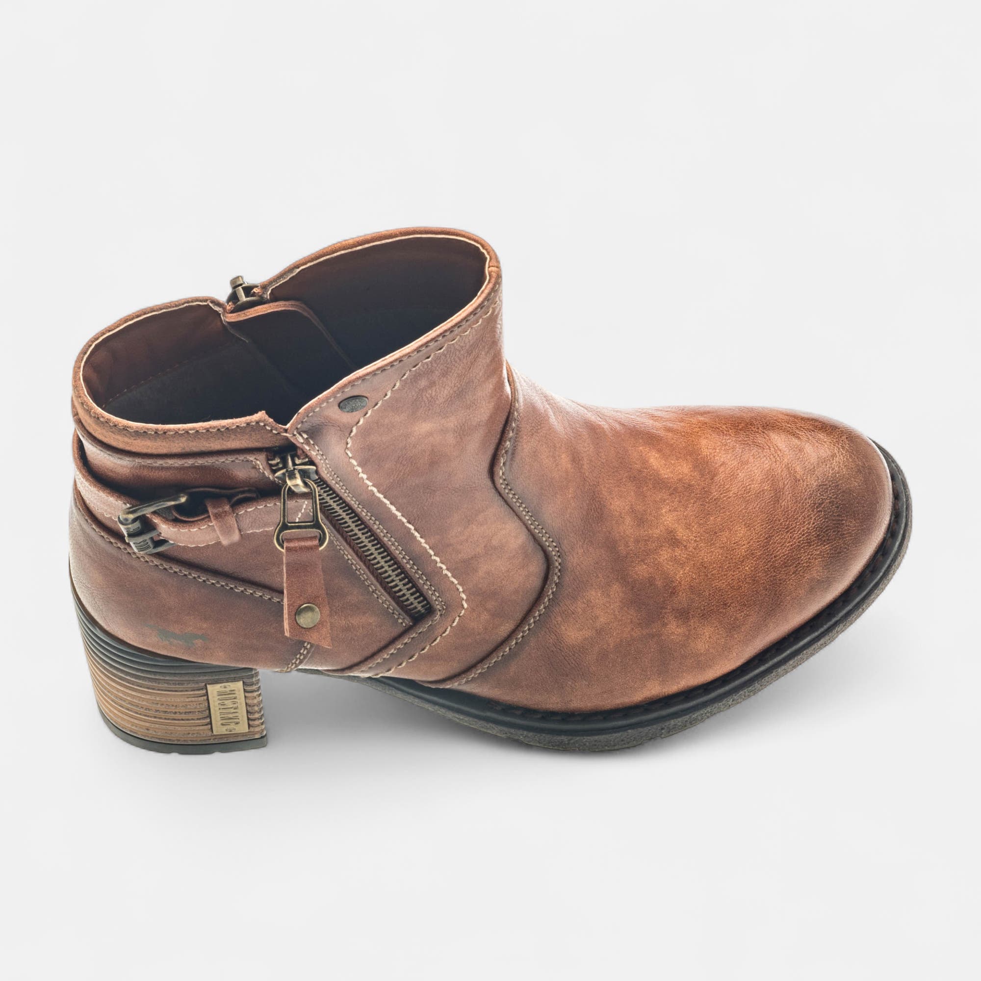 Boots à talon Femme cognac