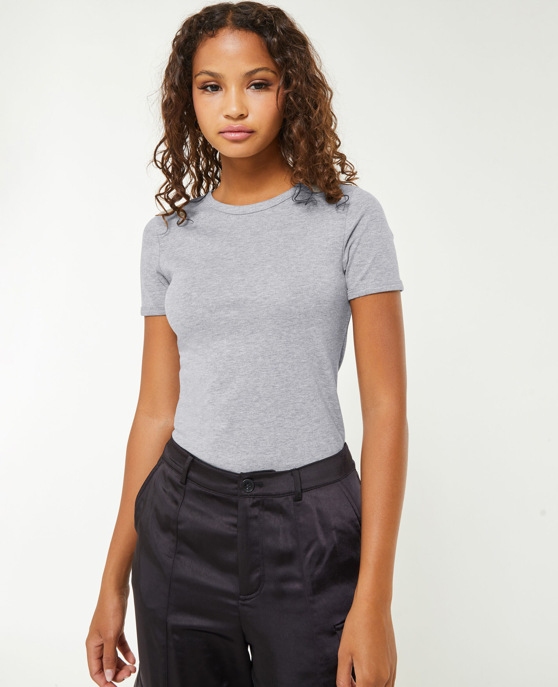 T-shirt col rond - Gris