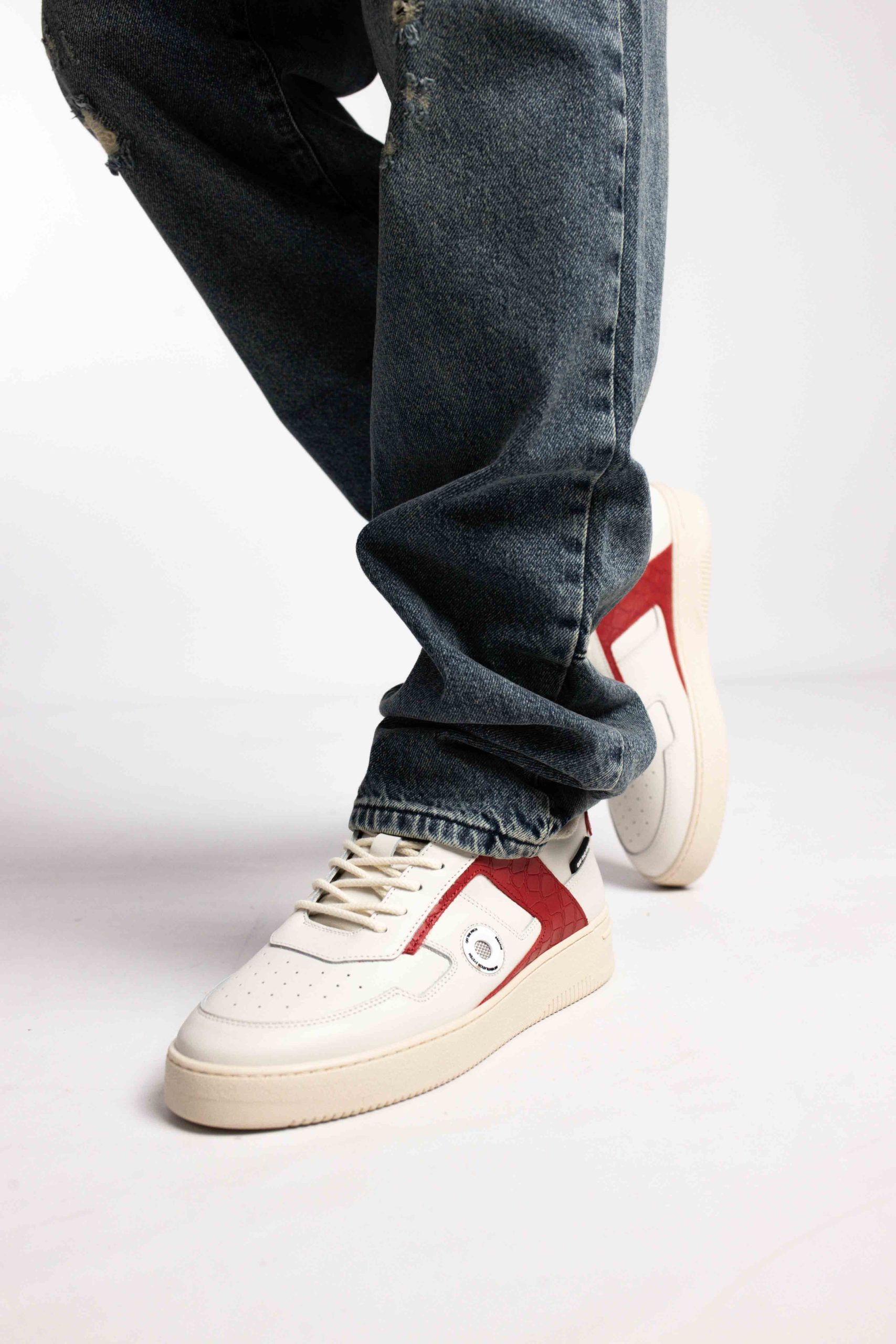 Off The Pitch Sky Force Sneakers Heren Wit/Rood