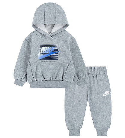 Nike Sweatset - Dunkelgrau-Meliert m. Blau