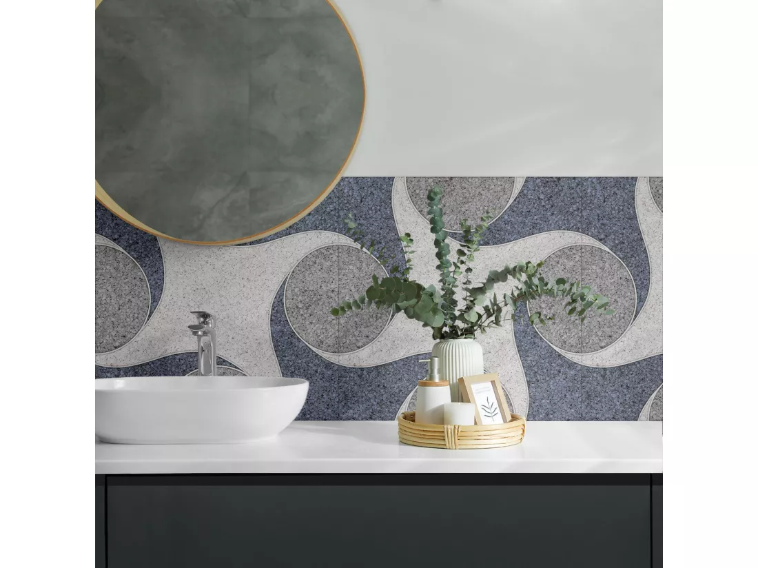 Panneaux muraux autocollants en vinyle imperméable - 4 x 50 x 50 cm - Modèle de mosaïque abstraite