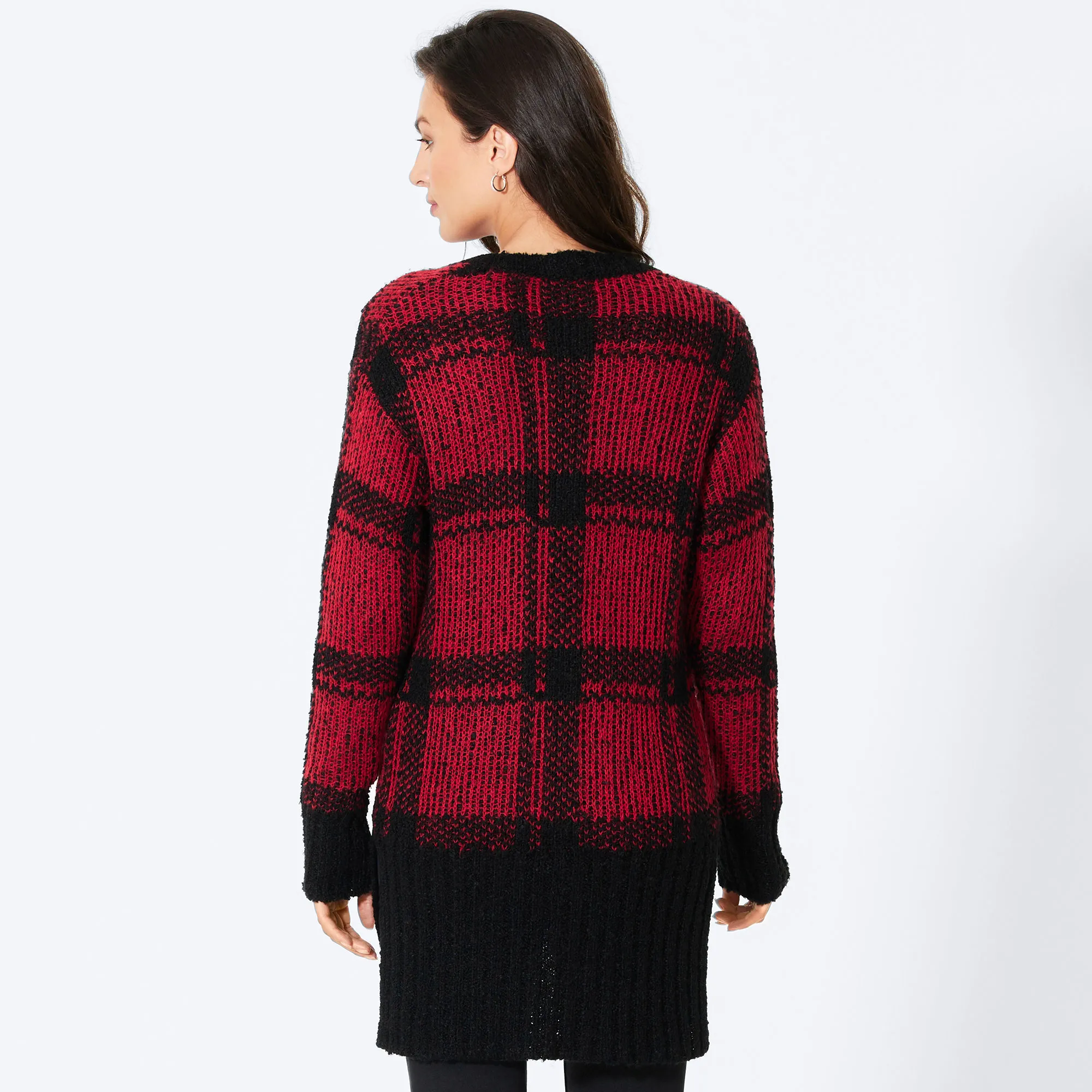 Damen-Strickjacke mit Karomuster