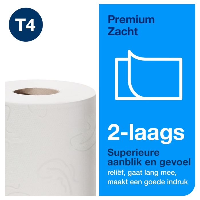 Tork 110777 toiletpapier zacht traditioneel Toiletpapier 2-laags T4 Premium wit 54 rollen (110777)