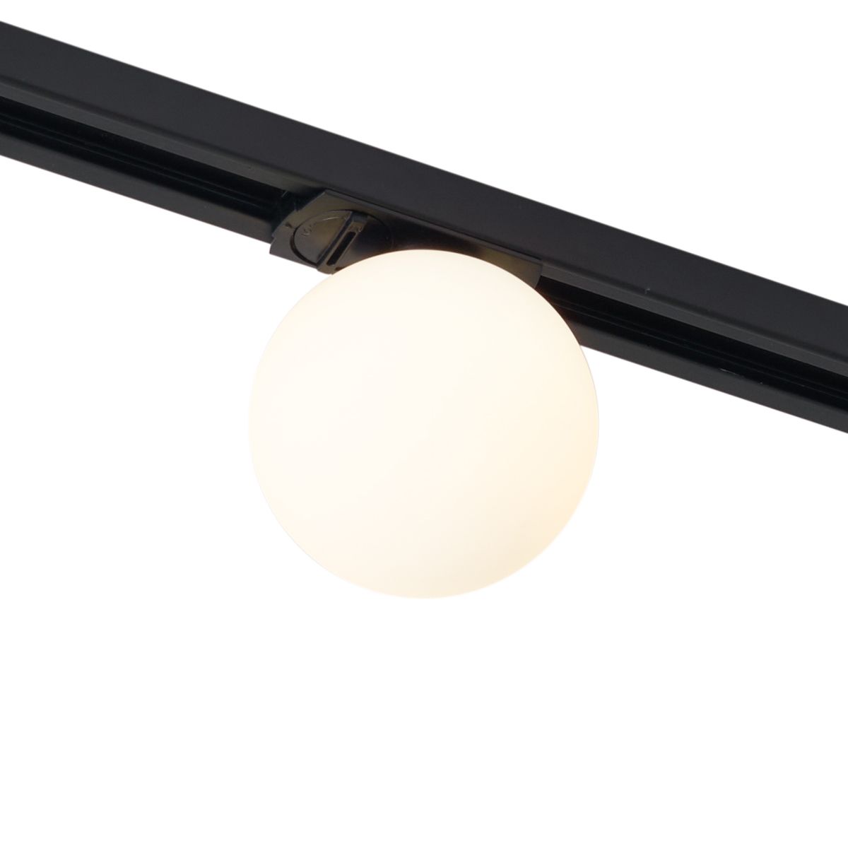 Moderne plafondlamp zwart met wit glas voor railsysteem 1-fase - Iconic Perle