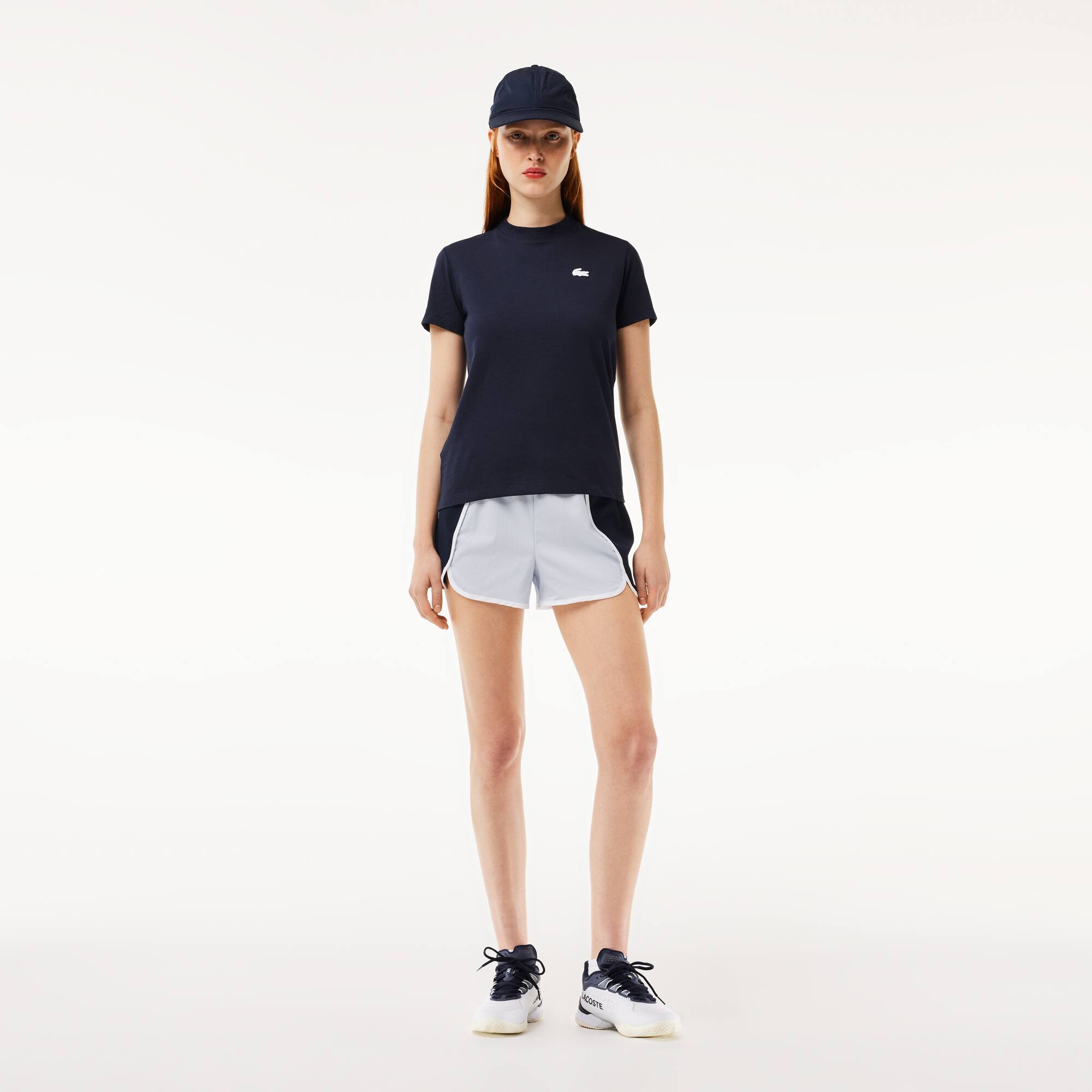 Damen Jersey T-Shirt aus Bio-Baumwolle T-Shirts - Blau - Lacoste - Damen
