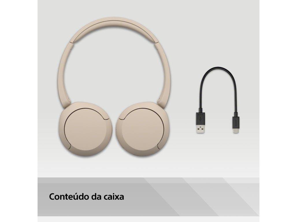 AUSCULTADORES SEM FIO SONY WHCH520C BEJE