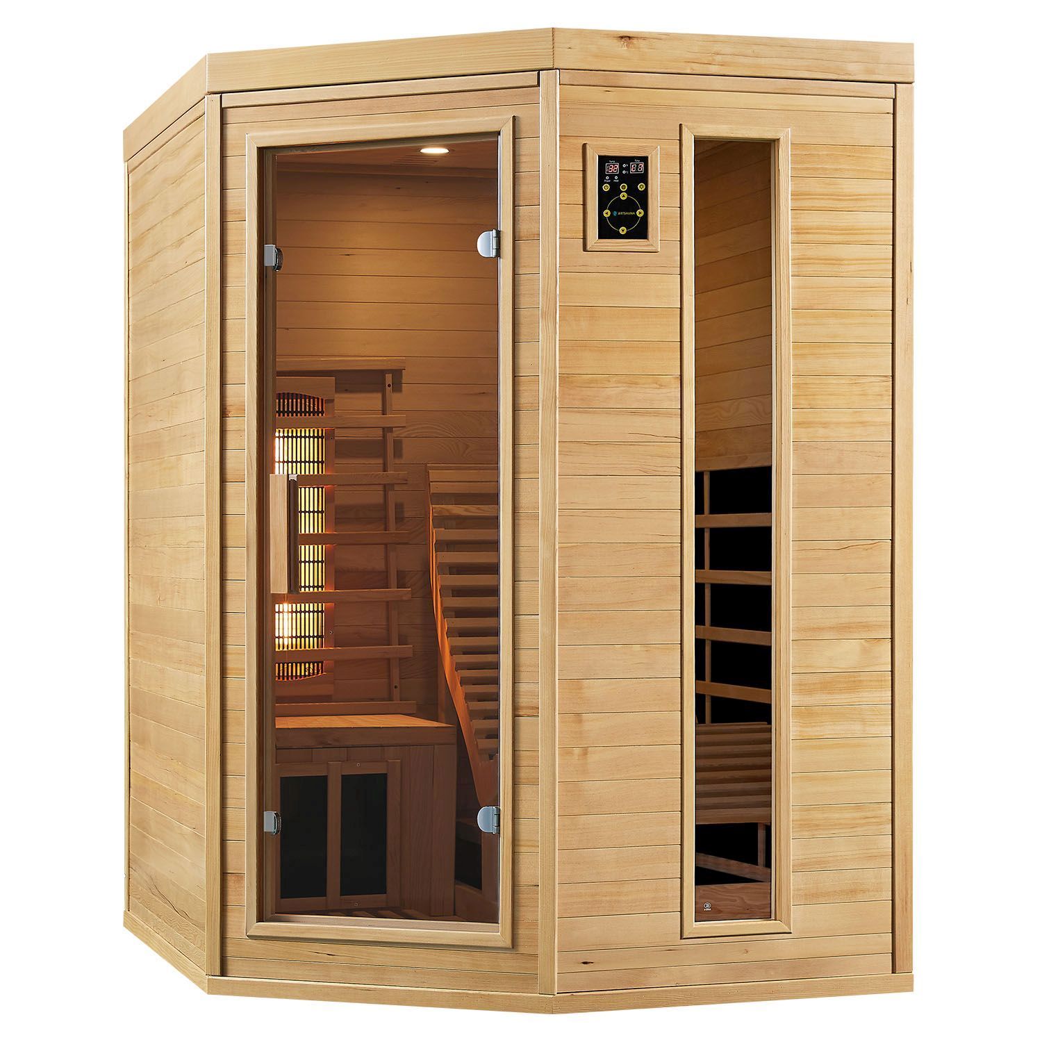 Artsauna Infrarotkabine Wärmekabine Esbjerg mit Triplex-Heizsystem & Hemlockholz