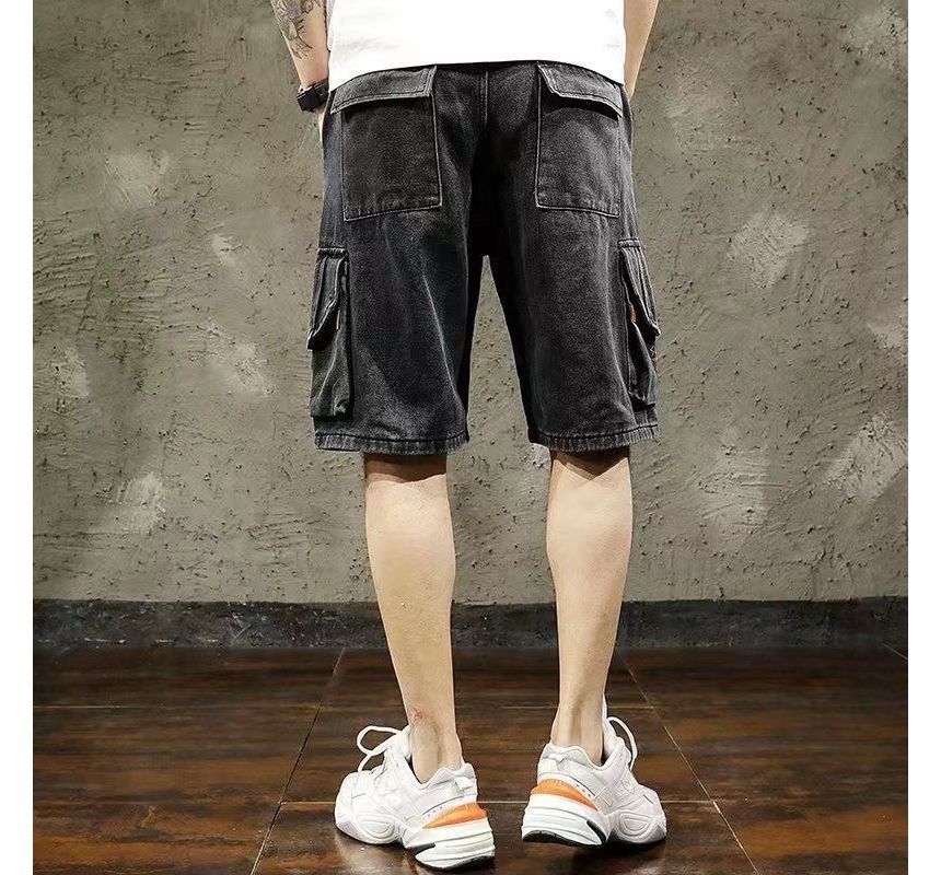 WidoWilder - Cargo denim shorts met hoge taille en wijde pijpen