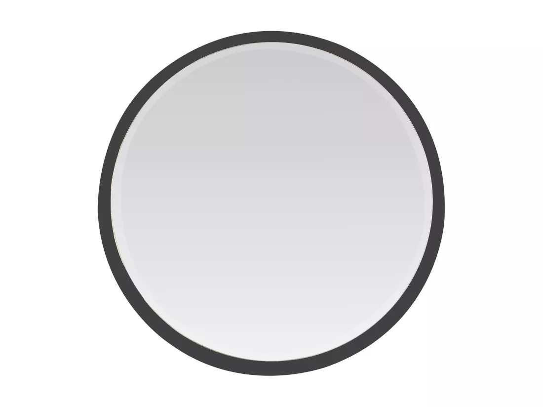 Miroir biseauté rond à bords larges noir 54x54x4cm