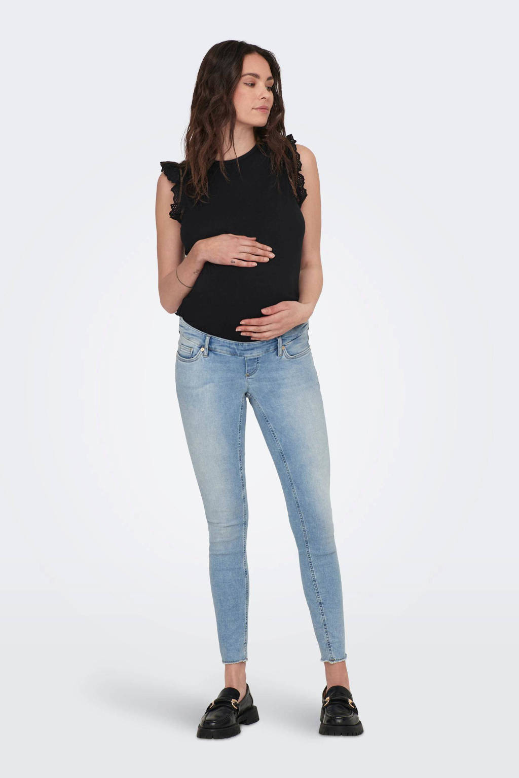 ONLY MATERNITY zwangerschapstop OLMLINDA met ruches zwart