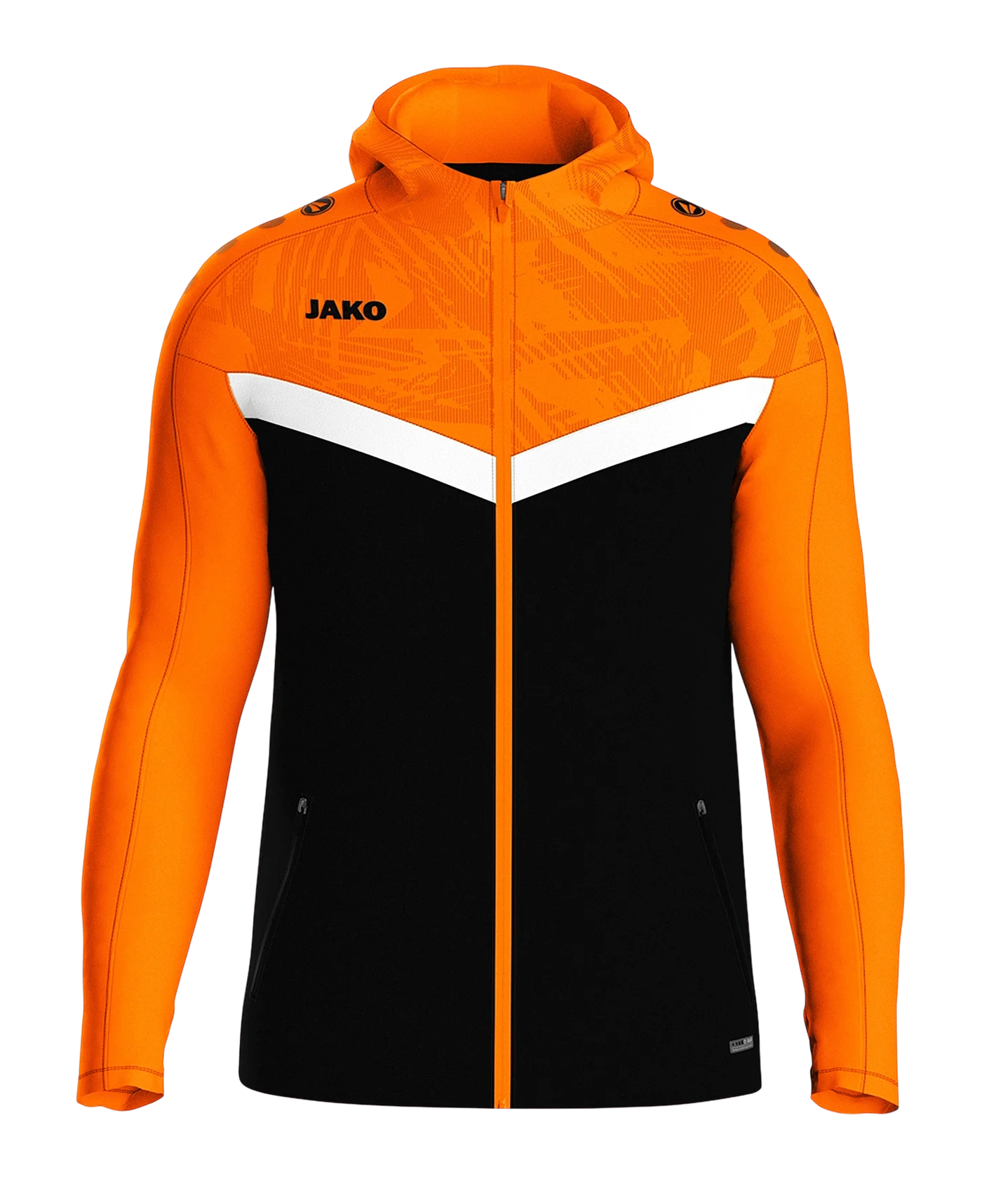 JAKO Icon Kapuzenjacke Schwarz Orange F807