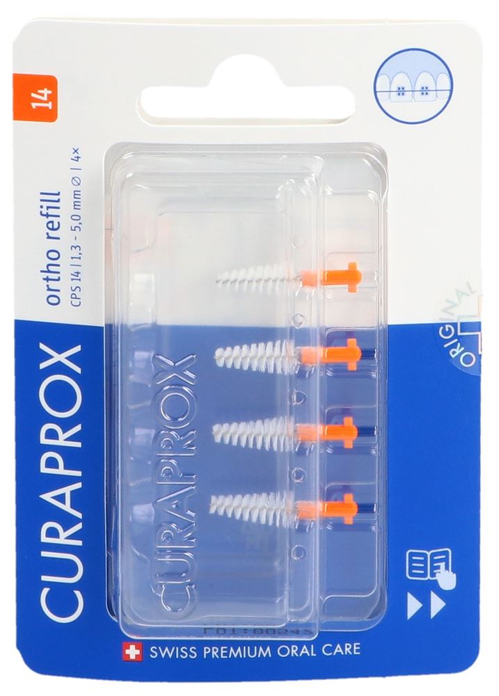 CURAPROX CPS 14 Ortho refill 4x orange Blist 1 Stk