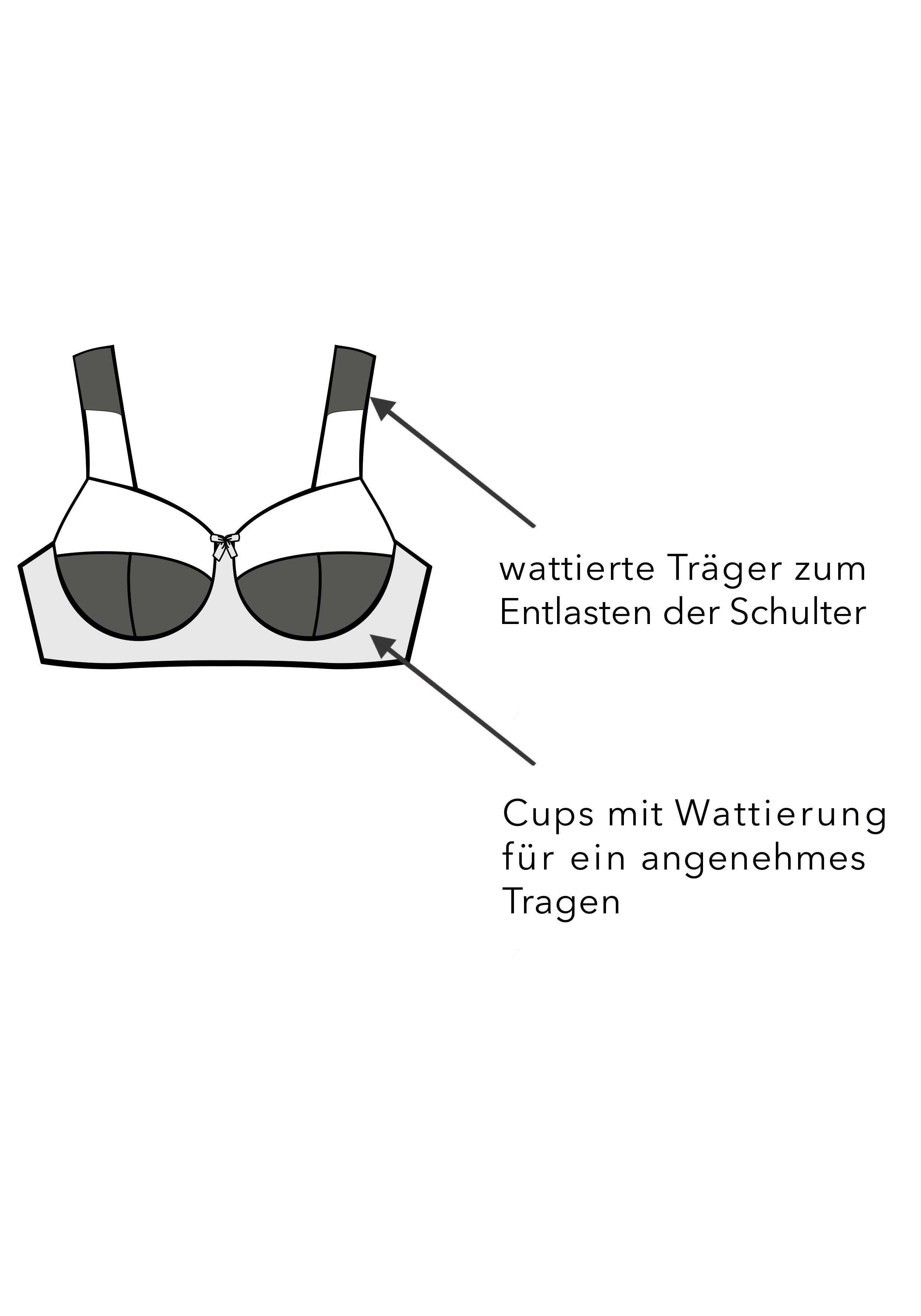 BH ohne Bügel mit wattierten Cups