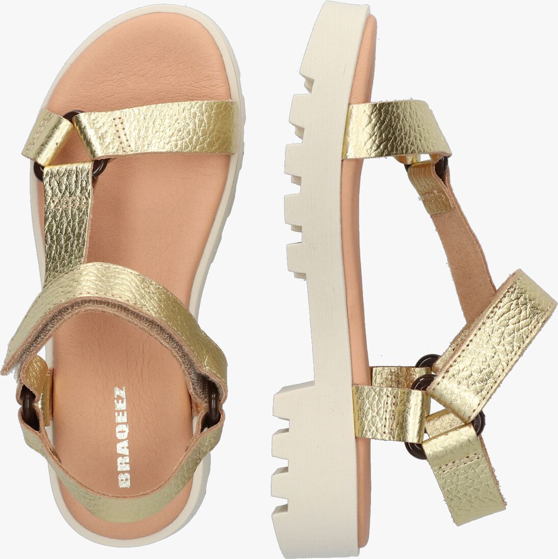 BRAQEEZ gouden braqeez sandalen sharon shell