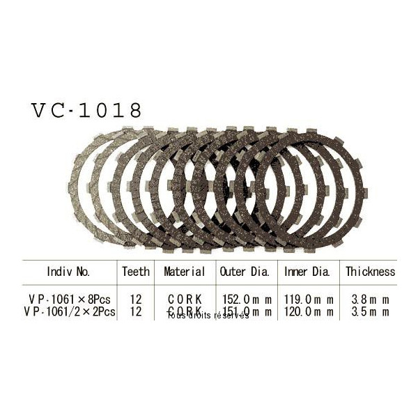 Kyoto - Disques garnis d'embrayage VC1018